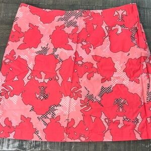 Lija Athletic Skort Women's Size 12 Coral Pink Pattern Tennis Golf Pickleball